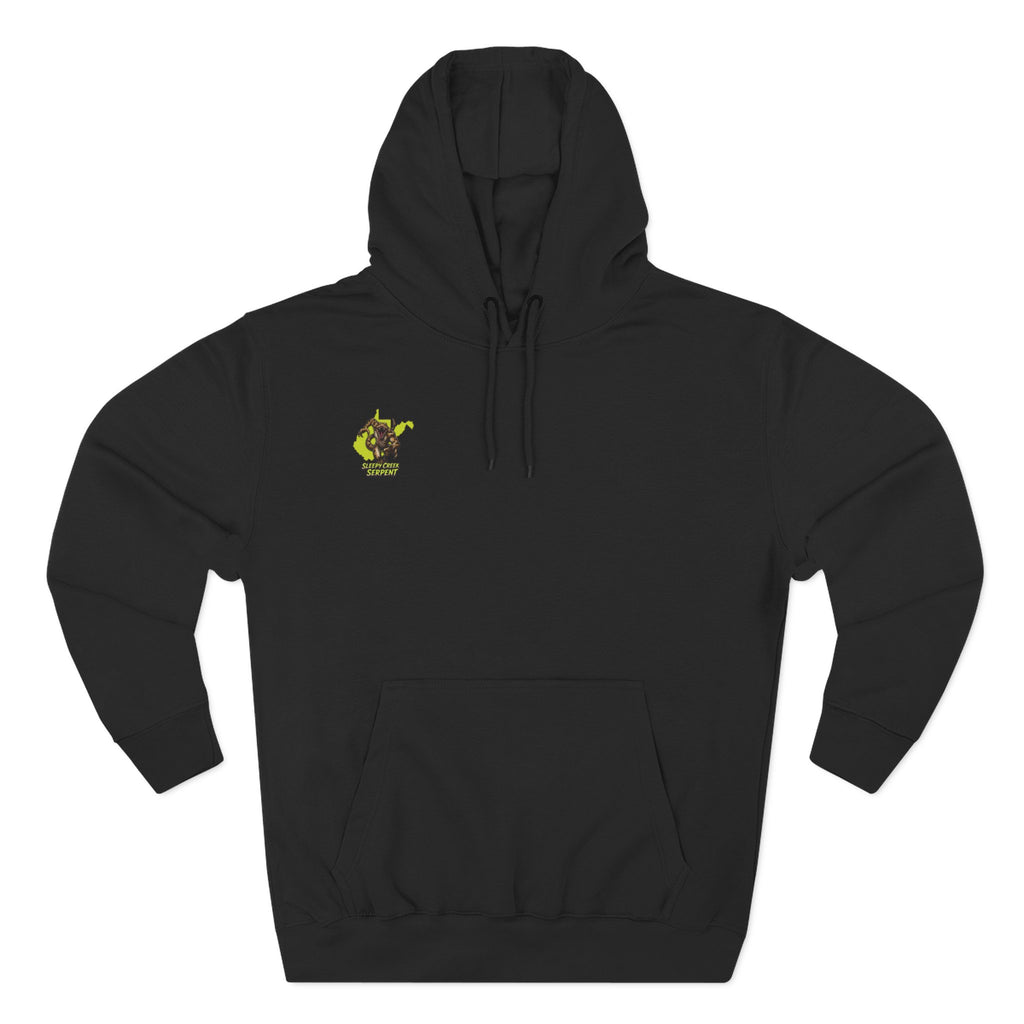 I Was Bit By.... SLEEPY CREEK SERPENT WV Three-Panel Fleece Hoodie