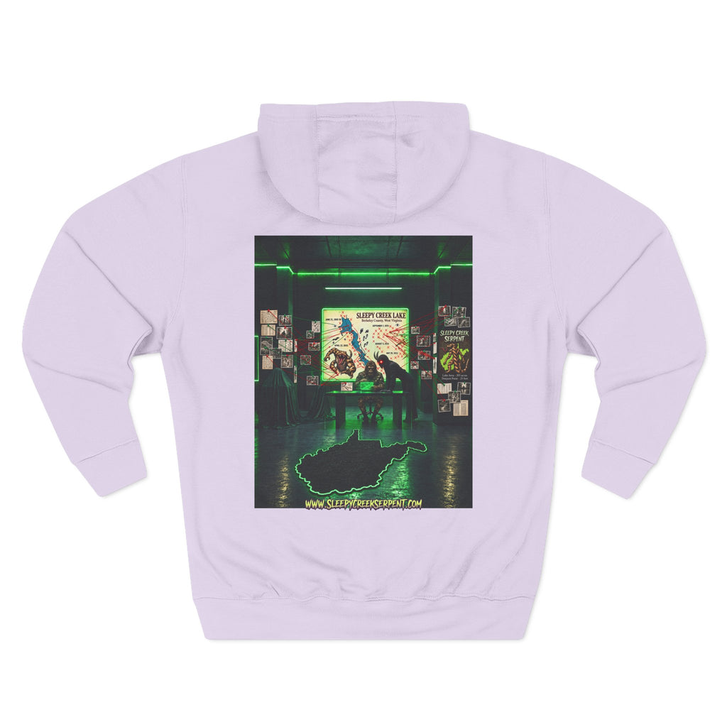 BEING HUNTED... SLEEPY CREEK SERPENT  Three-Panel Fleece Hoodie