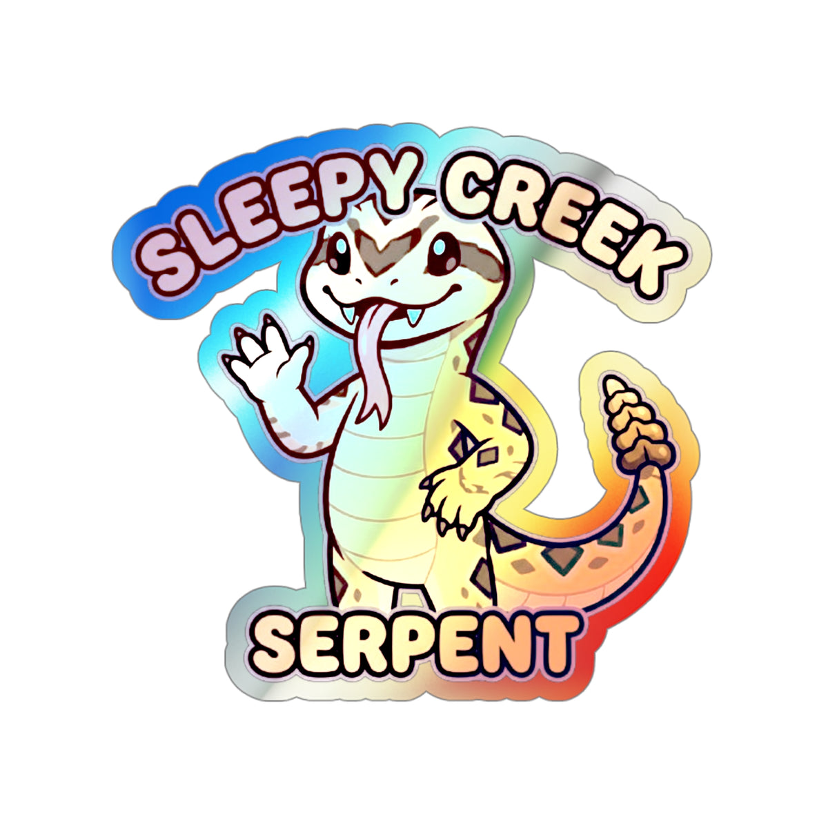 SLEEPY CREEK SERPENT CUTE Holographic Die-cut Stickers