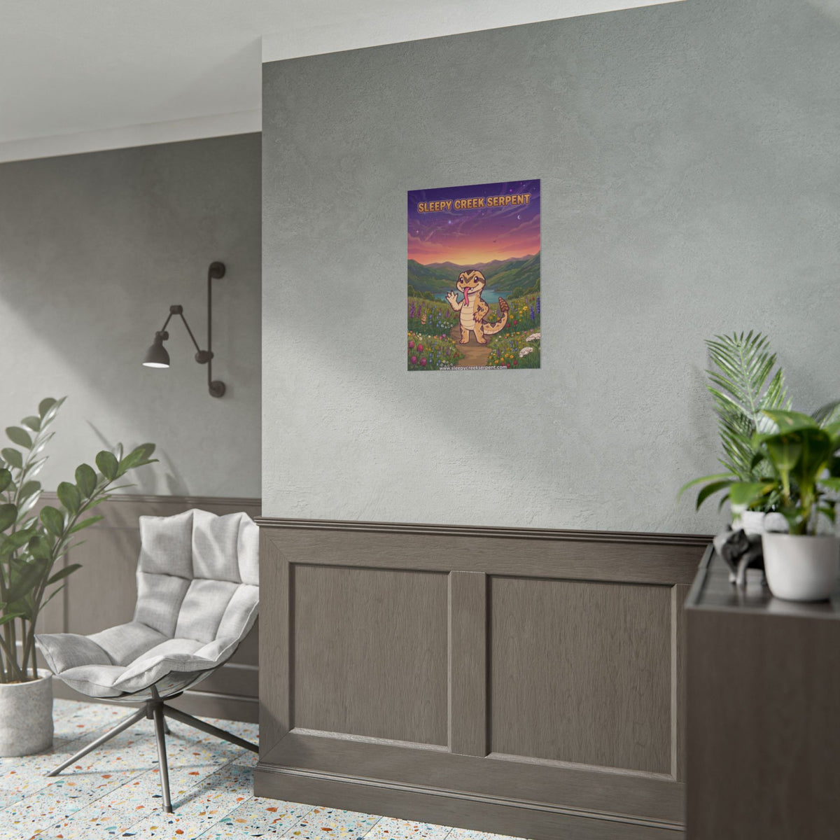 SLEEPY CREEK SERPENT CUTE BACKGROUND Rolled Posters