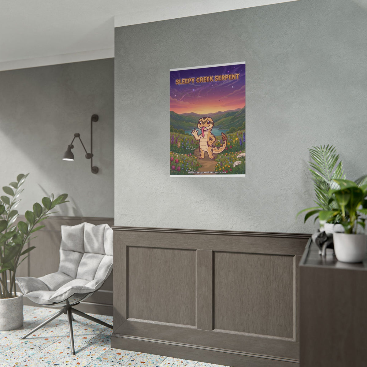 SLEEPY CREEK SERPENT CUTE BACKGROUND Rolled Posters