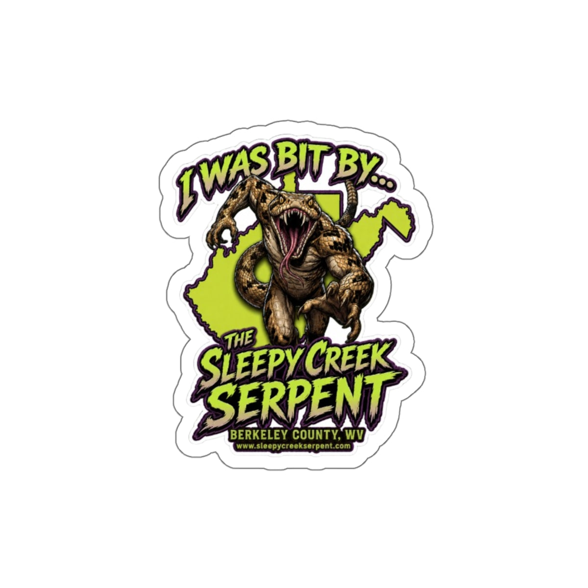 I Was Bit By .... THE SLEEPY CREEK SERPENT  Die-Cut Stickers