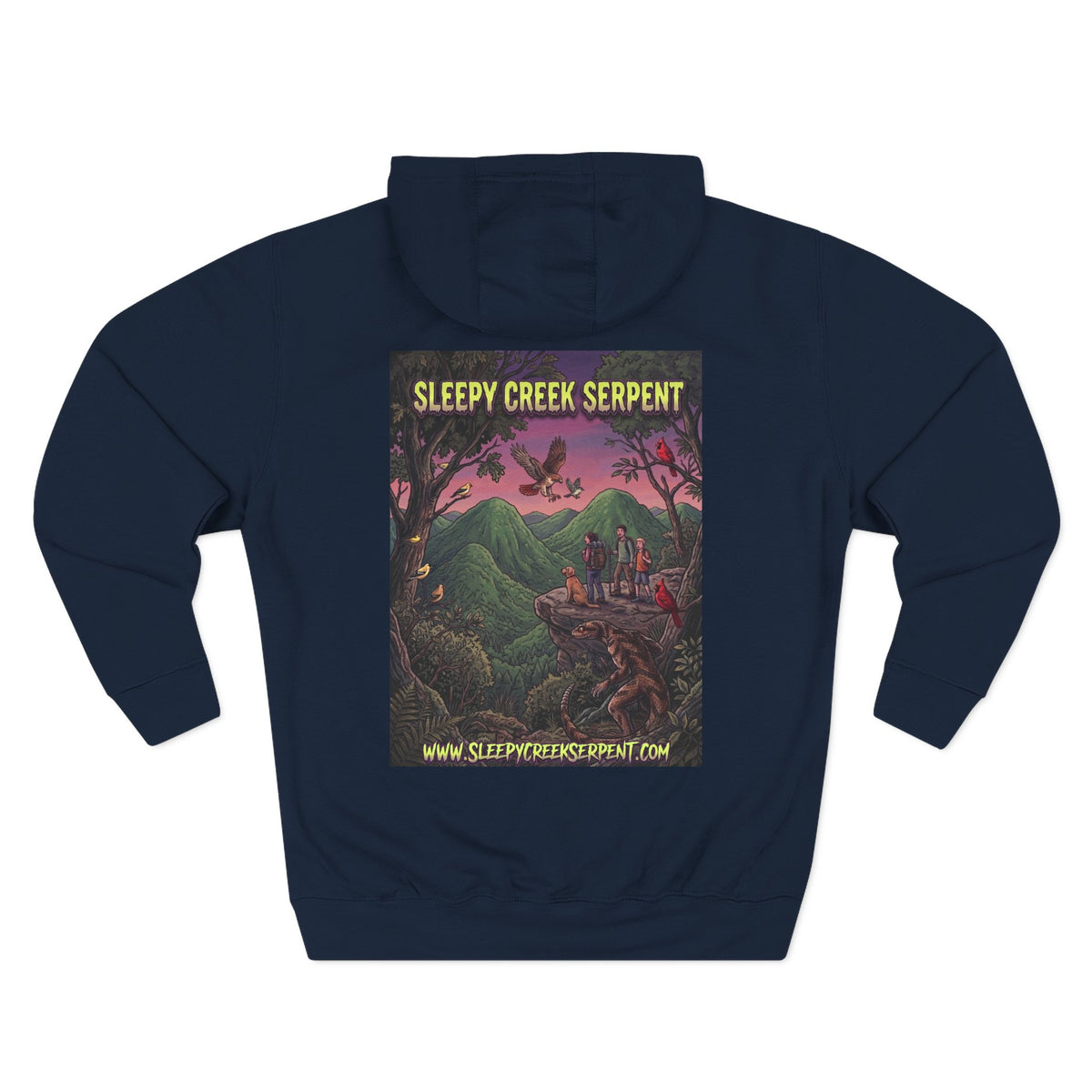 SLEEPY CREEK SERPENT OVERLOOK Three-Panel Fleece Hoodie