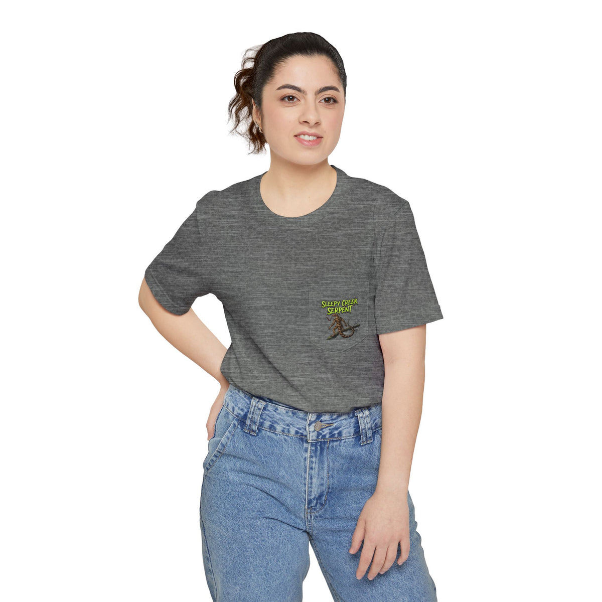 SLEEPY CREEK SERPENT LAKE SIGN  Pocket T-shirt