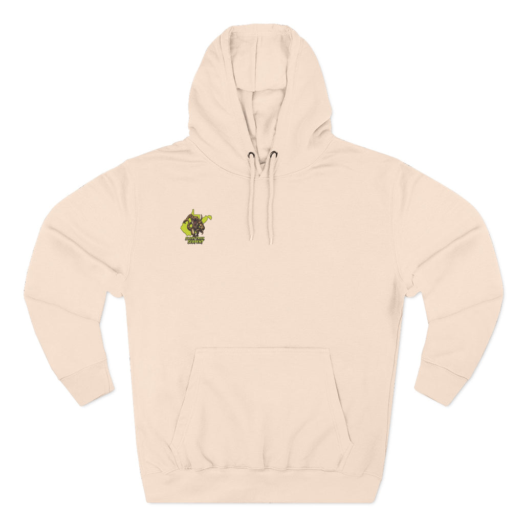 I Was Bit By.... SLEEPY CREEK SERPENT WV Three-Panel Fleece Hoodie