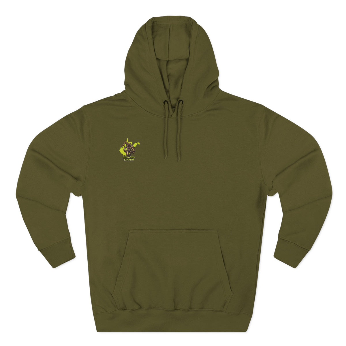I Was Bit By.... SLEEPY CREEK SERPENT WV Three-Panel Fleece Hoodie