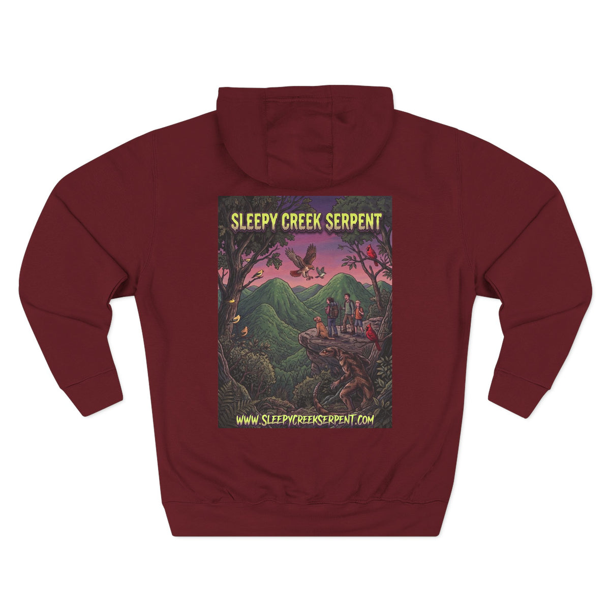 SLEEPY CREEK SERPENT OVERLOOK Three-Panel Fleece Hoodie