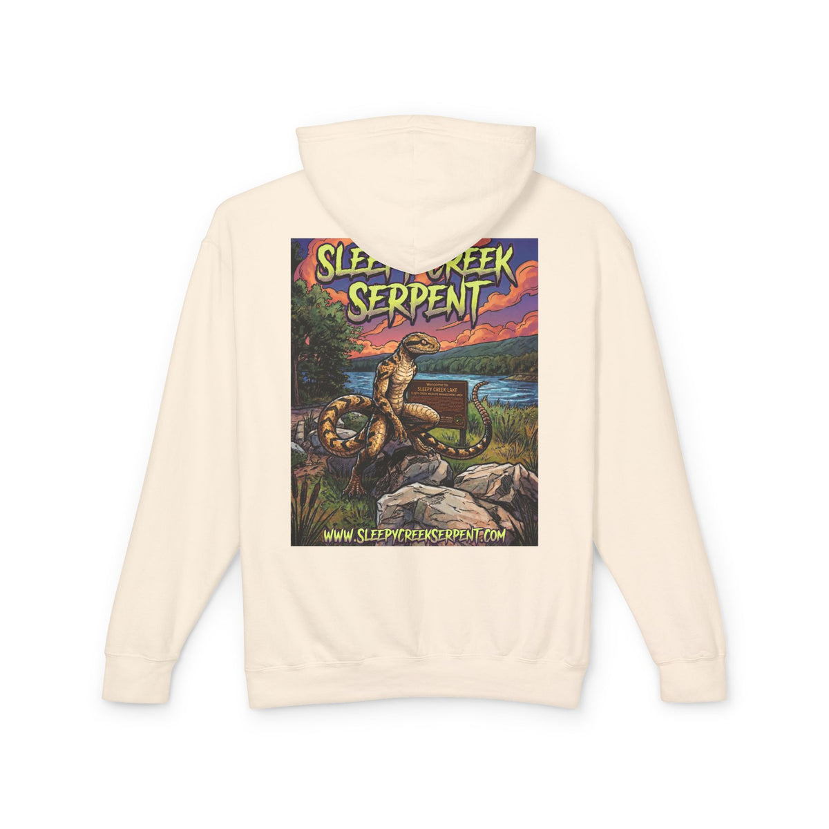 SLEEPY CREEK SERPENT LAKE SIGN  Lightweight Hooded Sweatshirt