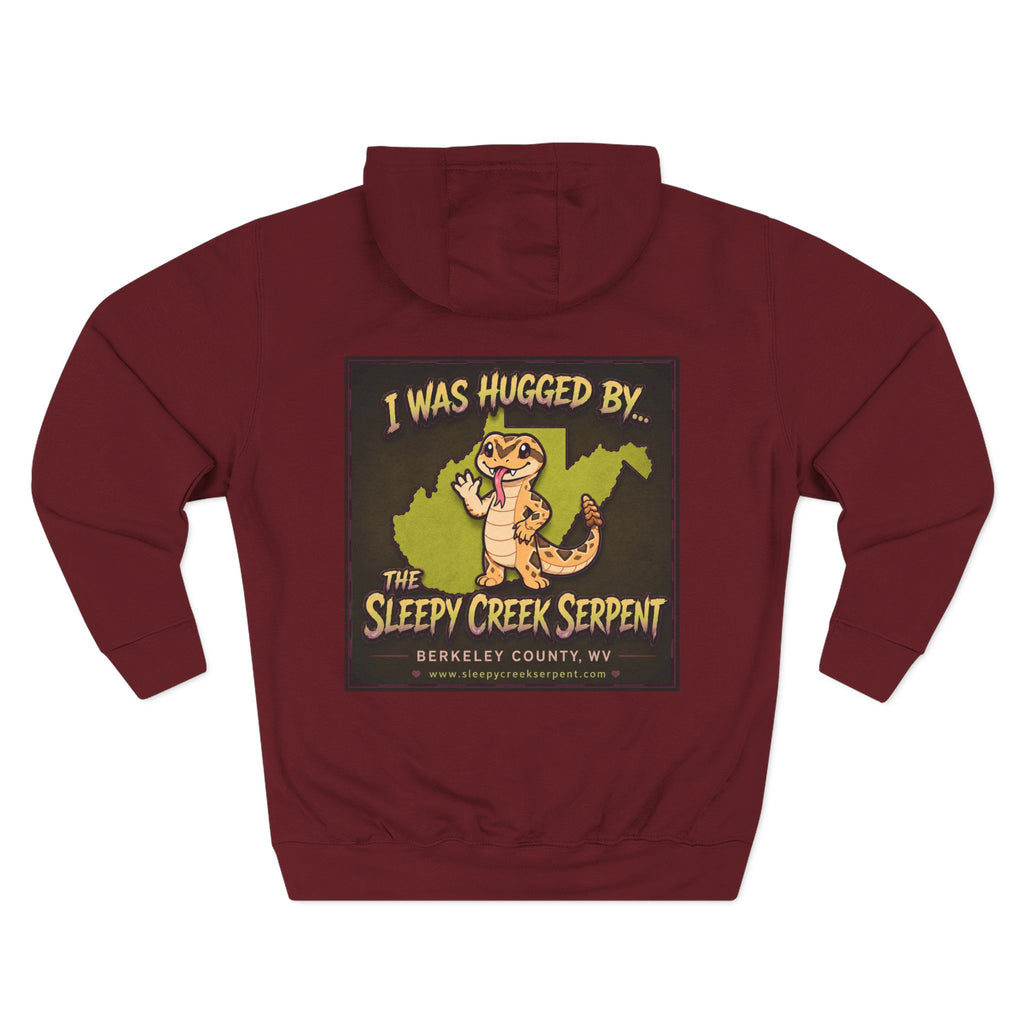 I Was Hugged By.... SLEEPY CREEK SERPENT WV Three-Panel Fleece Hoodie