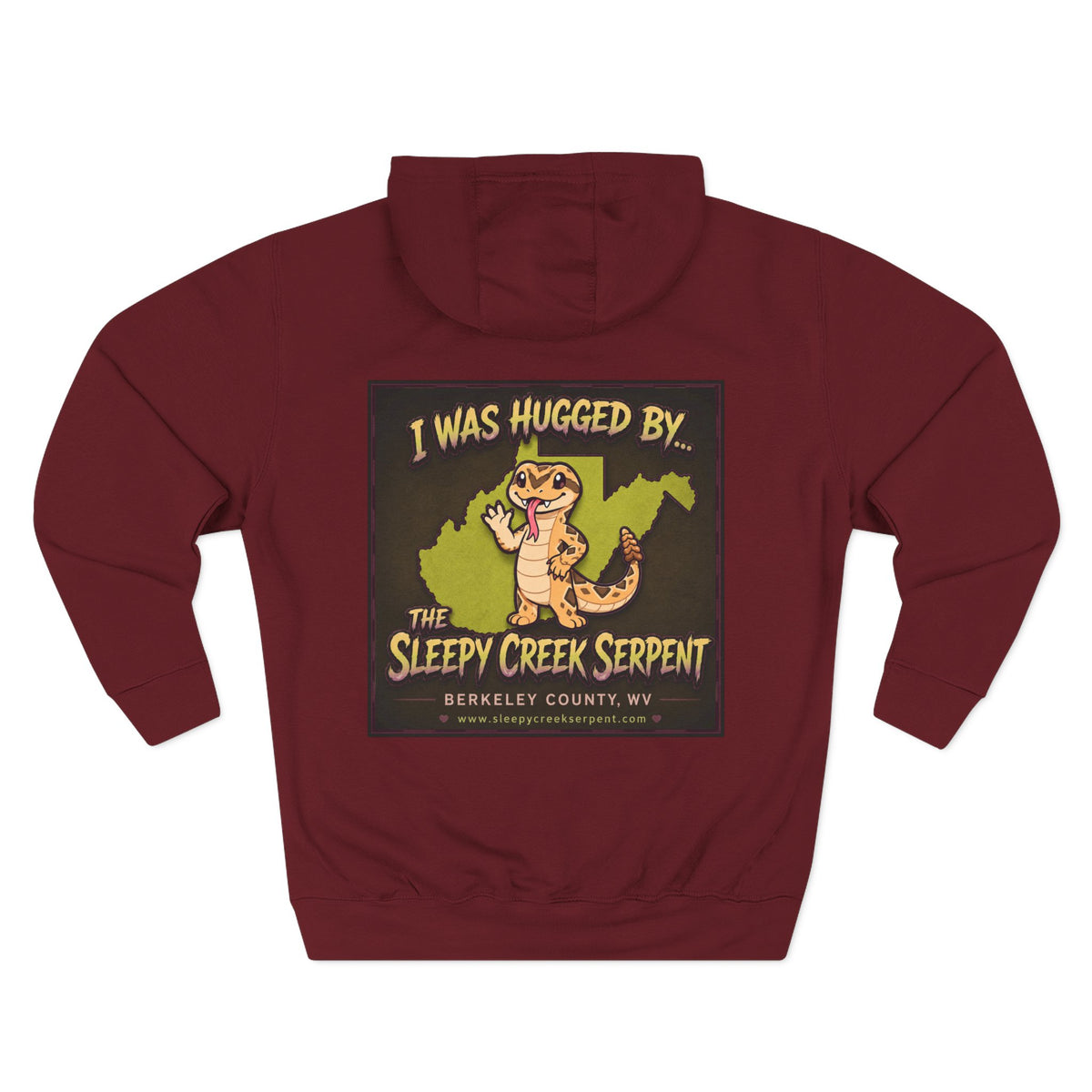 I Was Hugged By.... SLEEPY CREEK SERPENT WV Three-Panel Fleece Hoodie