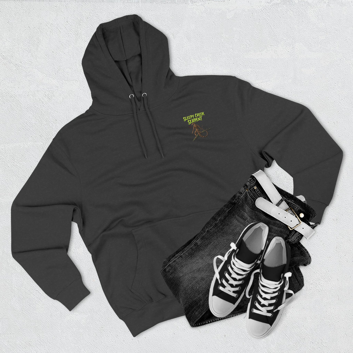 SLEEPY CREEK SERPENT OVERLOOK Three-Panel Fleece Hoodie