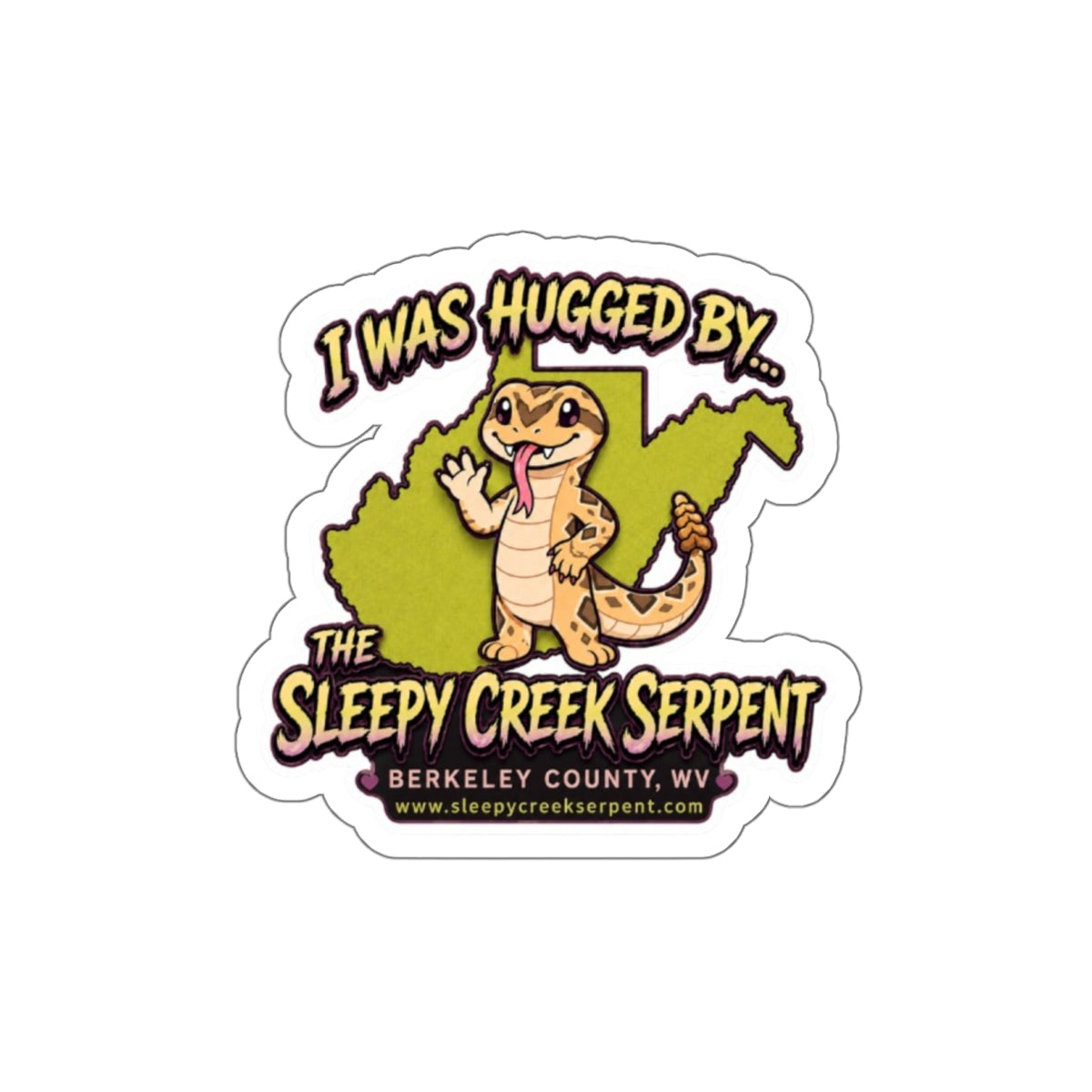 I Was Hugged By... The Sleepy Creek Serpent CUTE Die-Cut Stickers