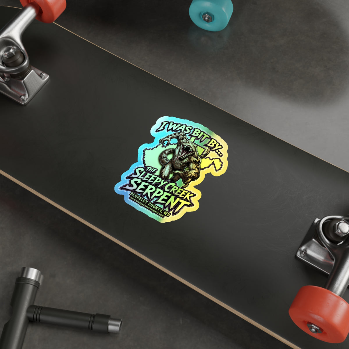 I Was Bit By... THE SLEEPY CREEK SERPENT Holographic Die-cut Stickers