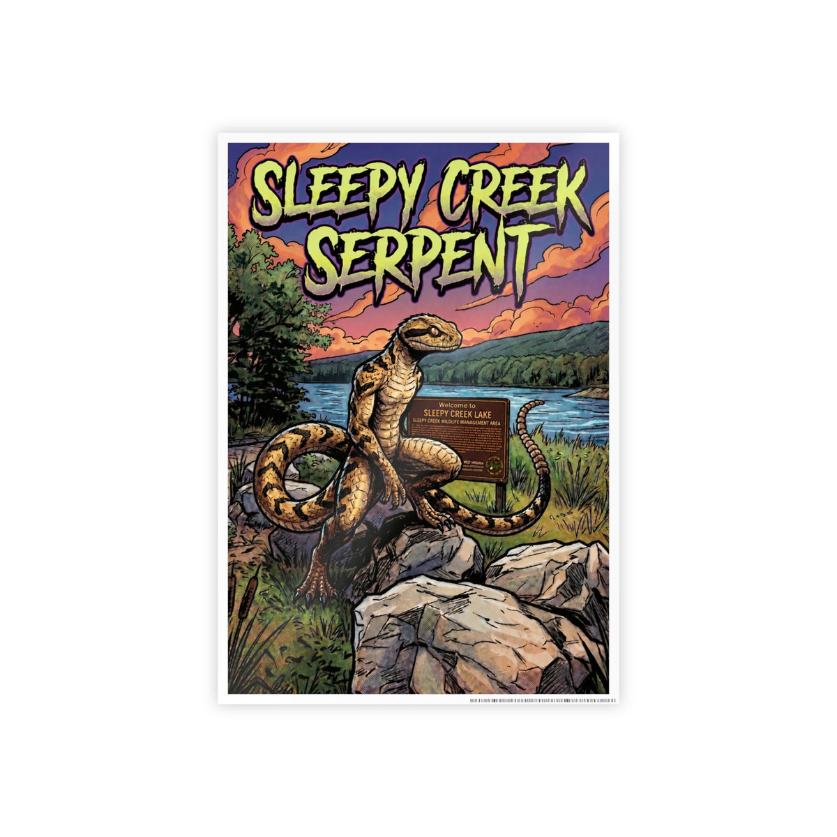 SLEEPY CREEK SERPENT LAKE SIGN Gloss Posters