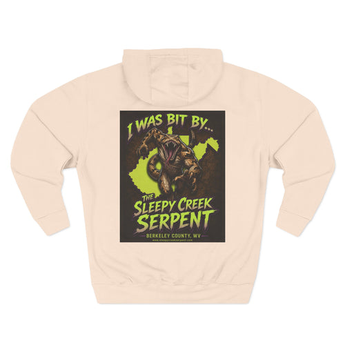 I Was Bit By.... SLEEPY CREEK SERPENT WV Three-Panel Fleece Hoodie
