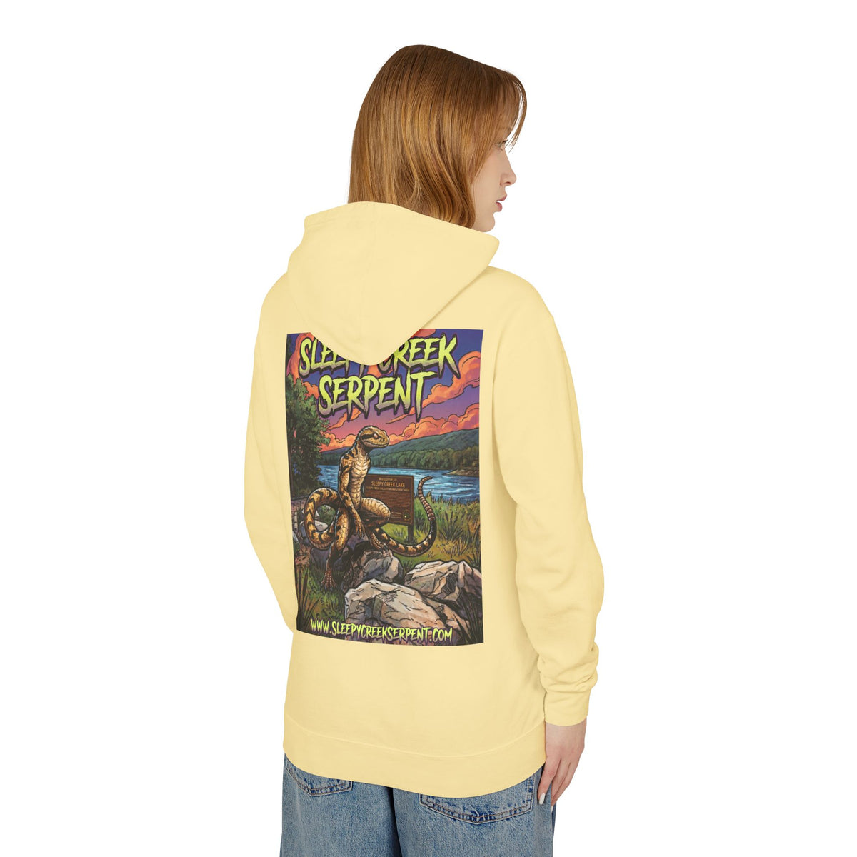 SLEEPY CREEK SERPENT LAKE SIGN  Lightweight Hooded Sweatshirt