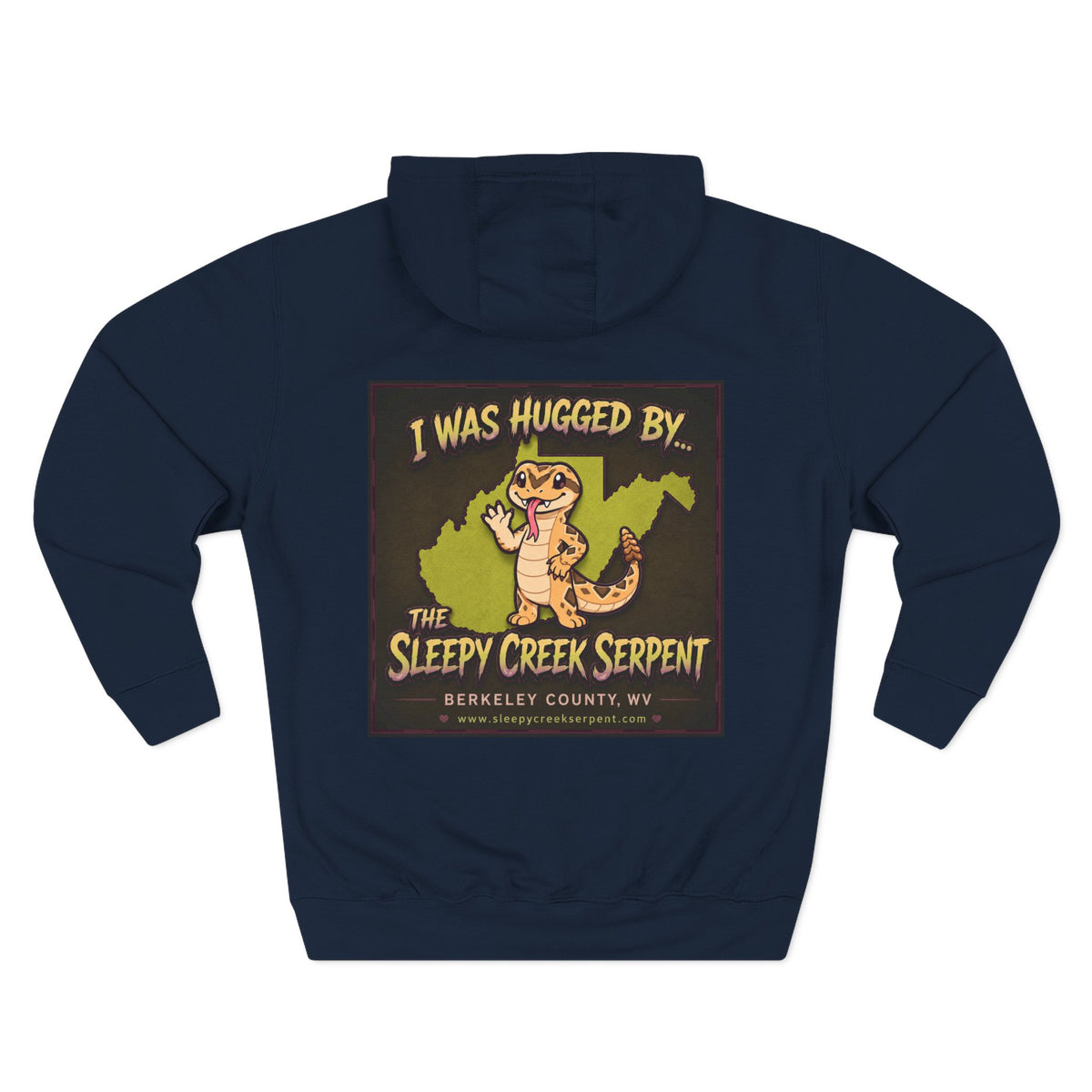 I Was Hugged By.... SLEEPY CREEK SERPENT WV Three-Panel Fleece Hoodie