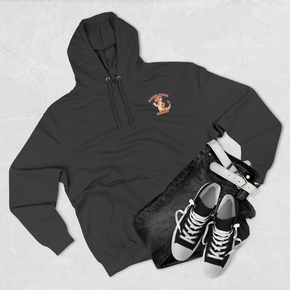 SLEEPY CREEK SERPENT CUTE Three-Panel Fleece Hoodie