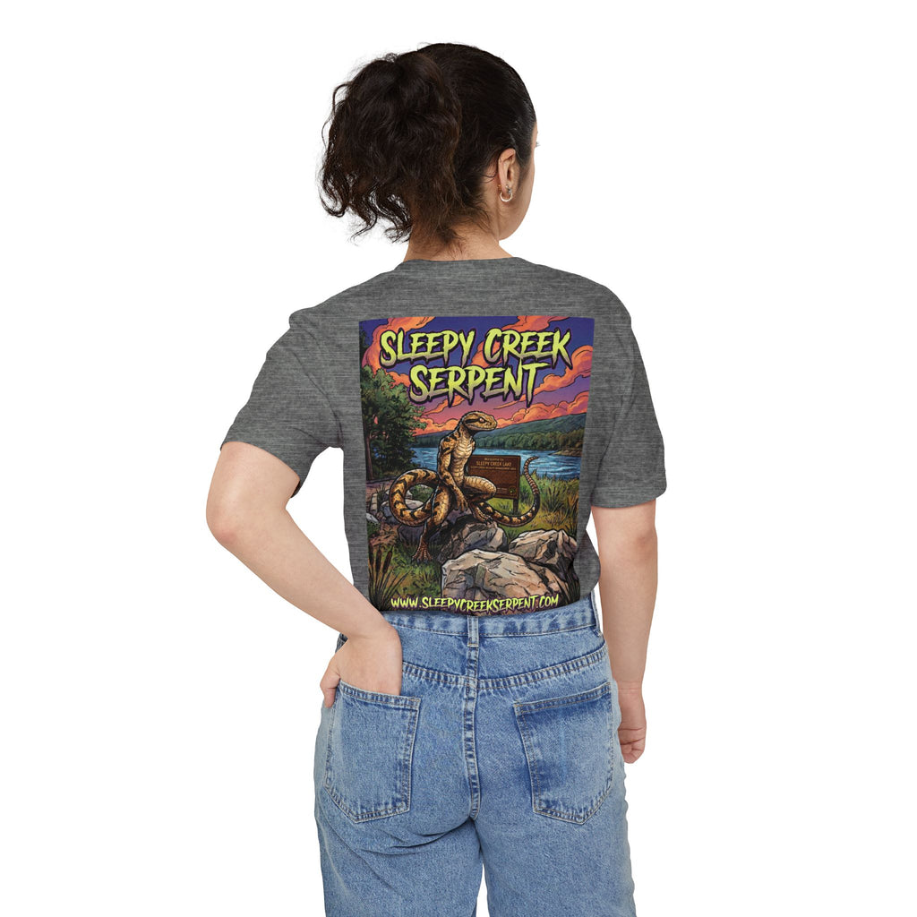 SLEEPY CREEK SERPENT LAKE SIGN  Pocket T-shirt