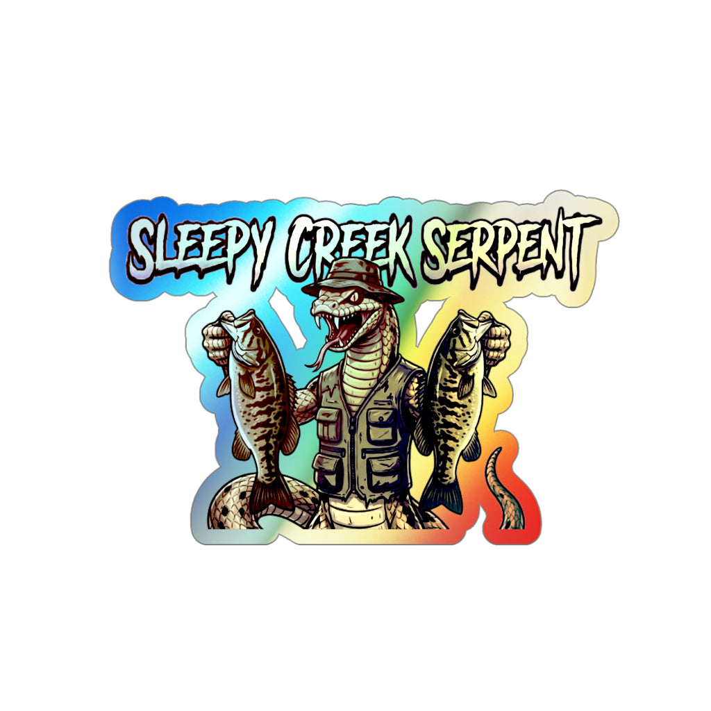SLEEPY CREEK SERPENT  SMALLMOUTH FRENZY Holographic Die-cut Stickers