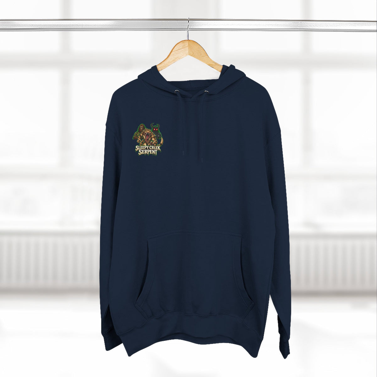 BEING HUNTED... SLEEPY CREEK SERPENT  Three-Panel Fleece Hoodie