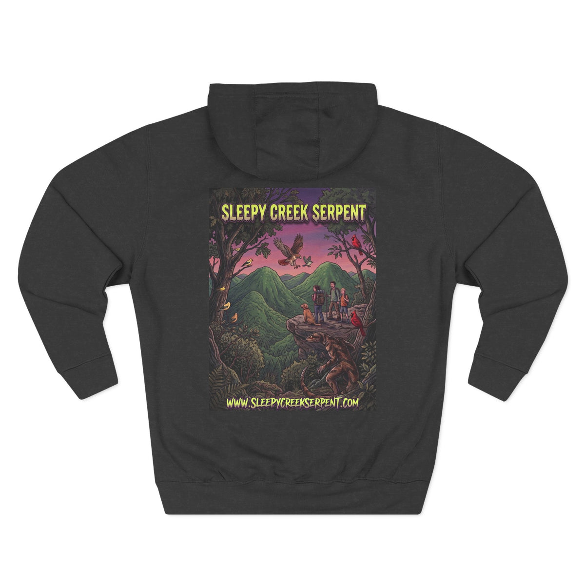SLEEPY CREEK SERPENT OVERLOOK Three-Panel Fleece Hoodie