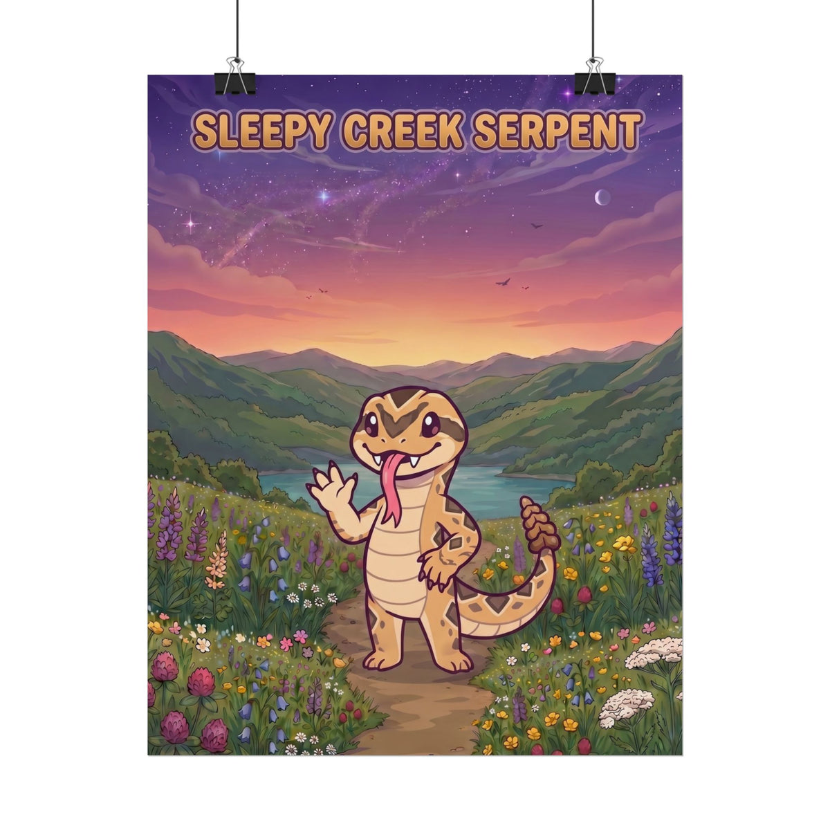 SLEEPY CREEK SERPENT CUTE BACKGROUND Rolled Posters