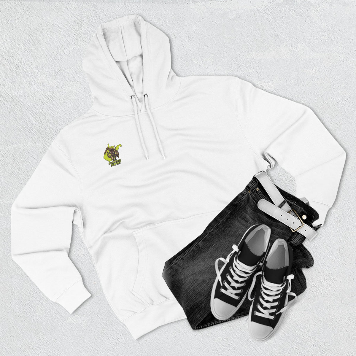 I Was Bit By.... SLEEPY CREEK SERPENT WV Three-Panel Fleece Hoodie